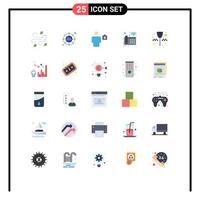 Flat Color Pack of 25 Universal Symbols of ignition key wifi body telephone landline Editable Vector Design Elements