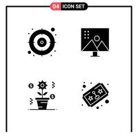 Group of 4 Modern Solid Glyphs Set for arrow dollar altering image photo editing growth Editable Vector Design Elements