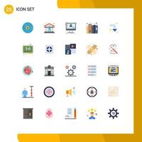 25 Thematic Vector Flat Colors and Editable Symbols of arrows document secure data data Editable Vector Design Elements