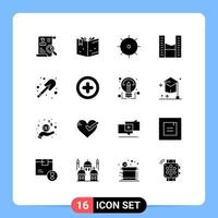 conjunto de 16 iconos modernos de la interfaz de usuario signos de símbolos para torres gemelas de control de construcción de palas elementos de diseño vectorial editables modernos vector