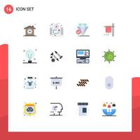 Pictogram Set of 16 Simple Flat Colors of concept transfusion diamond rehydration healthcare Editable Pack of Creative Vector Design Elements