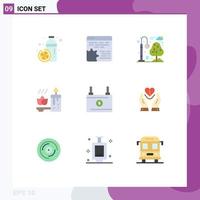 9 Creative Icons Modern Signs and Symbols of spa candle setting aromatherapy park Editable Vector Design Elements