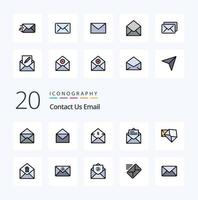 20 Email Line Filled Color icon Pack like deletemail communication mail mail email vector