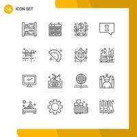 16 Thematic Vector Outlines and Editable Symbols of city private production bubble yin yang Editable Vector Design Elements