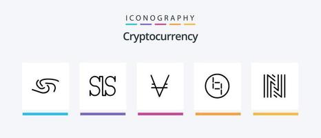 Cryptocurrency Line 5 Icon Pack Including coin. crypto currency. e coin. crypto. elastic. Creative Icons Design vector