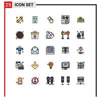 Set of 25 Modern UI Icons Symbols Signs for two page contract document touch Editable Vector Design Elements