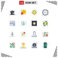 Group of 16 Modern Flat Colors Set for data privacy celebrate gdpr hindu Editable Pack of Creative Vector Design Elements