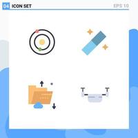 4 User Interface Flat Icon Pack of modern Signs and Symbols of solar multimedia design cloud air Editable Vector Design Elements