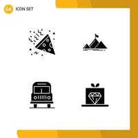 Set of Commercial Solid Glyphs pack for confetti camping success flag marketing Editable Vector Design Elements