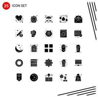 Universal Icon Symbols Group of 25 Modern Solid Glyphs of ecology drop time protection investment Editable Vector Design Elements