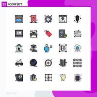 Modern Set of 25 Filled line Flat Colors and symbols such as develop browser tag app date Editable Vector Design Elements