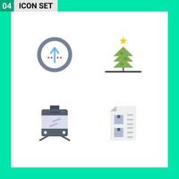 Stock Vector Icon Pack of 4 Line Signs and Symbols for arrow transport navigation christmas delivery Editable Vector Design Elements