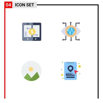4 User Interface Flat Icon Pack of modern Signs and Symbols of mobile image peer manager round Editable Vector Design Elements