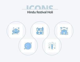 holi blue icon pack 5 diseño de iconos. . . planta. yurta cabaña vector