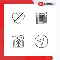 Editable Vector Line Pack of 4 Simple Filledline Flat Colors of denied dvd love city online Editable Vector Design Elements