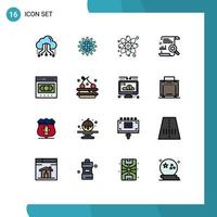 16 Creative Icons Modern Signs and Symbols of content physics development molecule atom Editable Creative Vector Design Elements