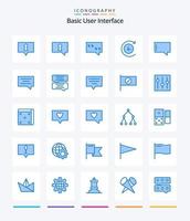 Creative Basic 25 Blue icon pack  Such As setting. elements. bubble. basic. flag vector