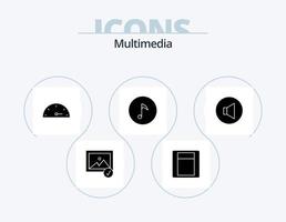 paquete de iconos de glifos multimedia 5 diseño de iconos. . . velocidad. volumen. sonido vector