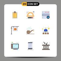 Universal Icon Symbols Group of 9 Modern Flat Colors of hierarchical structure st database smoke street Editable Vector Design Elements