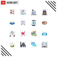 16 Thematic Vector Flat Colors and Editable Symbols of thanksgiving sale listing bag upload Editable Pack of Creative Vector Design Elements