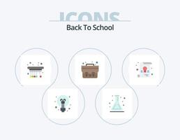 Back To School Flat Icon Pack 5 Icon Design. school. certificate. movement. student bag. bag vector