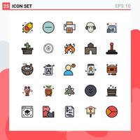 Set of 25 Modern UI Icons Symbols Signs for time calendar printer spring lamb Editable Vector Design Elements