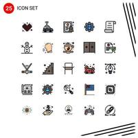 25 Creative Icons Modern Signs and Symbols of snowman log diploma document setting Editable Vector Design Elements