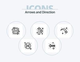 paquete de iconos de línea de flecha 5 diseño de iconos. . . dirección. abajo a la izquierda. recargar vector