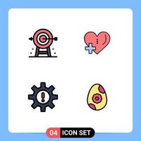 paquete de iconos de vector de stock de 4 signos y símbolos de línea para planificación de recursos humanos de negocios gestión de amor elementos de diseño de vector editables