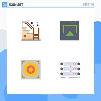 Modern Set of 4 Flat Icons and symbols such as home design up airplay server Editable Vector Design Elements