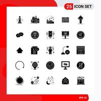 Set of 25 Modern UI Icons Symbols Signs for code bar branding sleeping night Editable Vector Design Elements