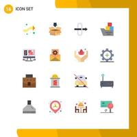 Universal Icon Symbols Group of 16 Modern Flat Colors of window computer gateway ship logistic Editable Pack of Creative Vector Design Elements