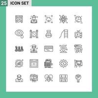 Pack of 25 creative Lines of link connection fireman atom secure Editable Vector Design Elements