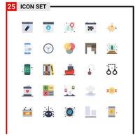 Set of 25 Modern UI Icons Symbols Signs for event date message calendar map Editable Vector Design Elements