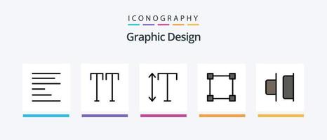 Design Line Filled 5 Icon Pack Including . text. open. Creative Icons Design vector