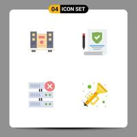 User Interface Pack of 4 Basic Flat Icons of woofer server music policy ireland Editable Vector Design Elements