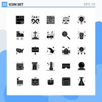 Set of 25 Modern UI Icons Symbols Signs for shoes education interface bulb debt Editable Vector Design Elements