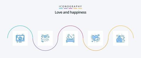 Love Blue 5 Icon Pack Including love. like. bedroom. heart. sleep vector