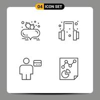 Set of 4 Modern UI Icons Symbols Signs for beet with leaves card healthy diet support debit Editable Vector Design Elements