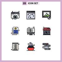 9 Creative Icons Modern Signs and Symbols of checklist financial hosting file bill Editable Vector Design Elements