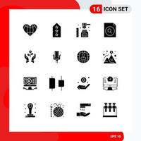 16 Creative Icons Modern Signs and Symbols of growth file tag document organic Editable Vector Design Elements