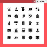 paquete de iconos de vector de stock de 25 signos y símbolos de línea para elementos de diseño de vector editables de potencia de comunicación de crecimiento de conexión de sincronización