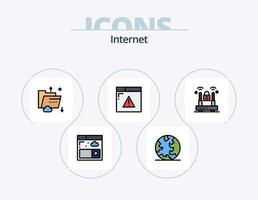 paquete de iconos llenos de línea de Internet 5 diseño de iconos. seguridad. globo. Internet. servidor. alojamiento vector