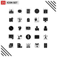 Universal Icon Symbols Group of 25 Modern Solid Glyphs of map sale doc extension package wheel Editable Vector Design Elements