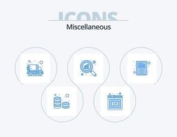 Miscellaneous Blue Icon Pack 5 Icon Design. invoice. search. delivery. scan. graph vector