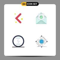 Pictogram Set of 4 Simple Flat Icons of arrow power mail education social Editable Vector Design Elements