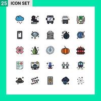 Set of 25 Modern UI Icons Symbols Signs for premium product best quality bus intelligence binary Editable Vector Design Elements