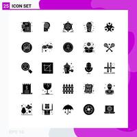 Universal Icon Symbols Group of 25 Modern Solid Glyphs of hazard drink study cold people Editable Vector Design Elements