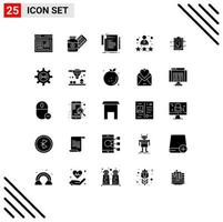 25 iconos creativos signos y símbolos modernos de calificación persona tableta empleado programación elementos de diseño vectorial editables vector