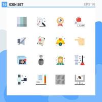 Group of 16 Modern Flat Colors Set for bell study award school education Editable Pack of Creative Vector Design Elements